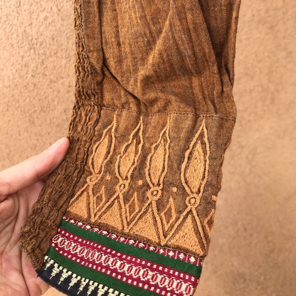 Tribal Indian copper harem pants with embroidery - Picture 6 of 10